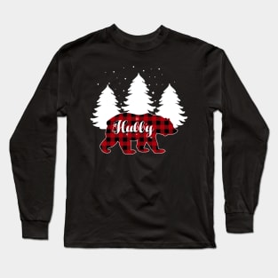 Buffalo Red Plaid Hubby Bear Matching Family Christmas Long Sleeve T-Shirt